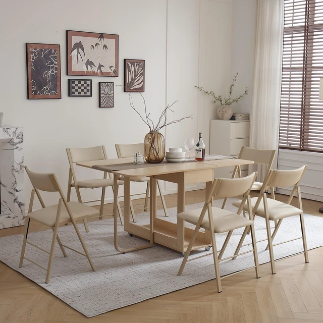 Alt view image 2 of 7 - Folding Chairs 2 Pack, 450Lbs Steel Frame Foldable Dining Chairs, Wood
1.37" Folded, Waterproof Rustproof Indoor Outdoor Padded Folding Chairs for Small Space, Dining Room, Conference Rooms, Event