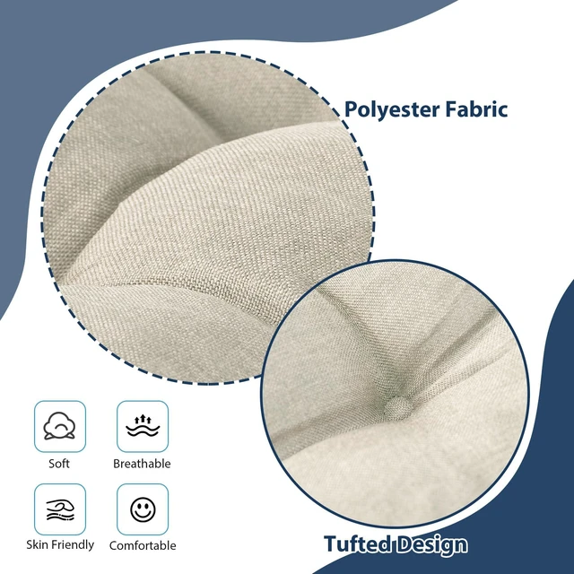 Alt view image 3 of 7 - Chair Cushions for Dining Chairs, 15.5" x 15.5" x 4", Beige
Set of 4, Tufted Foam, Non Slip, With Ties,Washable,Seat Cushions for Indoor&Kitchen&Dining Room