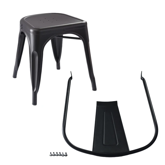 Alt view image 5 of 5 - Basics Metal Dining Chairs, Easy to Assemble, Indoor/Outdoor, Stackable, Matte Black, 4-Pack