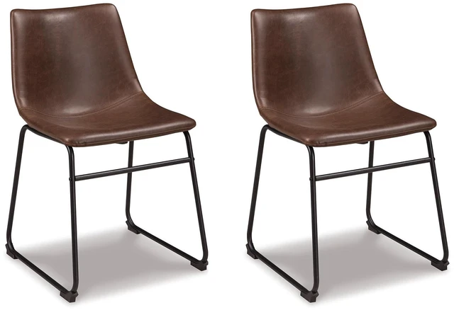 Main image of Design by Ashley Centiar Mid-Century Dining Chair Set of 2, Brown
Contoured faux leather bucket seats, Matte black tubular metal base, Optimized for compact kitchen and eat-in spaces