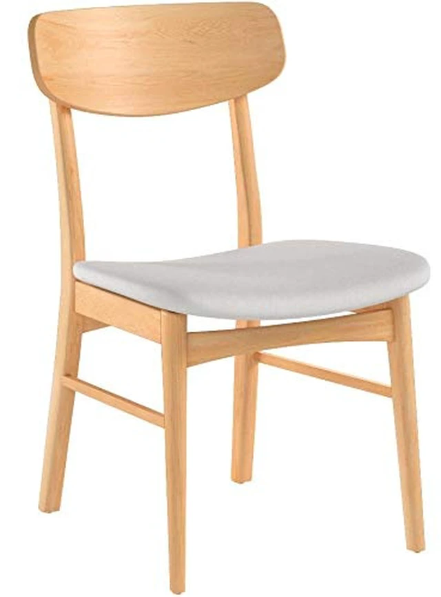 Alt view image 3 of 7 - Home Lucious Fabric / Oak Finish Dining Chairs, 2-Pcs Set, Light Beige