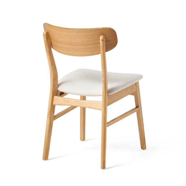 Alt view image 5 of 7 - Home Lucious Fabric / Oak Finish Dining Chairs, 2-Pcs Set, Light Beige
