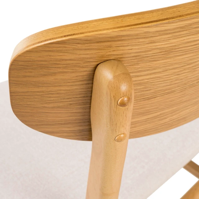 Alt view image 7 of 7 - Home Lucious Fabric / Oak Finish Dining Chairs, 2-Pcs Set, Light Beige