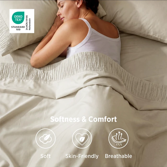 Alt view image 2 of 7 - California King Sheet Sets - 4 Pieces Soft, Breathable, Cooling
Hotel Luxury Bedding, Oeko-Tex , Easy Care, Deep Pocket, Fade Resistant, Shrink Resistant, Sturdiness, Emboss Design