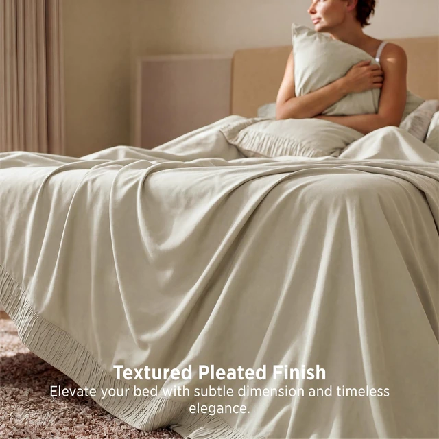 Alt view image 3 of 7 - California King Sheet Sets - 4 Pieces Soft, Breathable, Cooling
Hotel Luxury Bedding, Oeko-Tex , Easy Care, Deep Pocket, Fade Resistant, Shrink Resistant, Sturdiness, Emboss Design