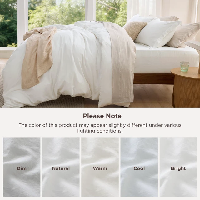 Alt view image 7 of 7 - Prewashed Duvet Cover Queen with Fitted Sheet, 4-Piece Set, White
15-Inch Deep Pocket, Ultra Soft, Relaxed Texture, Breathable, Zipper Closure, 8 Corner Ties, Easy Care, Year-Round Use