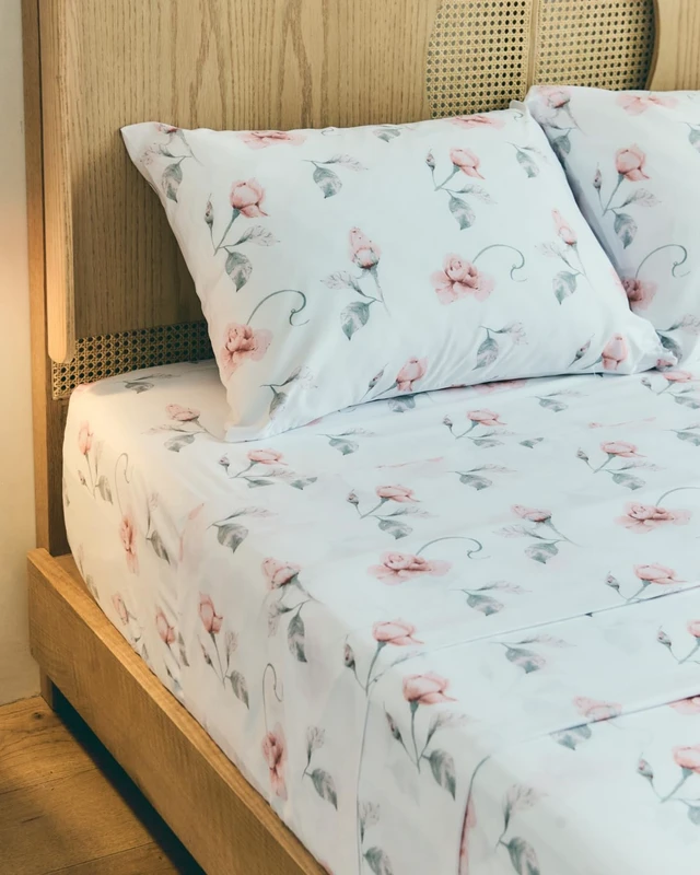Alt view image 7 of 7 - 4 Piece Boho Botanical Floral Sheet Set - Soft & Cooling - Rosebud
1 Flat, 1 Fitted & 2 Pillowcases w/ Deep Pockets, Boho Botanical Floral Bedding, Breathable & Cooling, Wrinkle & Fade Free