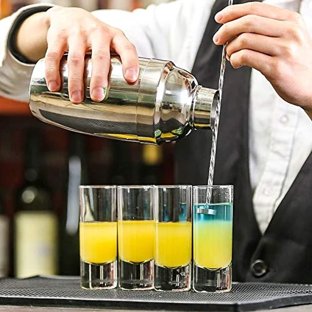 Alt view image 5 of 6 - Clear Heavy Base Shot Glasses 12 Pack, 2 oz Tall Glass Set for Whiskey, Tequila, Vodka