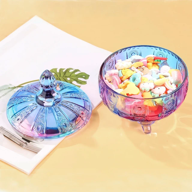 Alt view image 4 of 7 - Multicolor Glass 3-Footed Candy Dish with Lid 16oz(Purple)
Floral Embossed Decorative Candy Jar with Non-Airtight Lid,Vintage Candy Dishes Bowl with Lids for Office Desk Coffee Table
Brand: LWXPAIYY