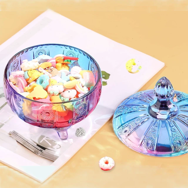 Alt view image 6 of 7 - Multicolor Glass 3-Footed Candy Dish with Lid 16oz(Purple)
Floral Embossed Decorative Candy Jar with Non-Airtight Lid,Vintage Candy Dishes Bowl with Lids for Office Desk Coffee Table
Brand: LWXPAIYY