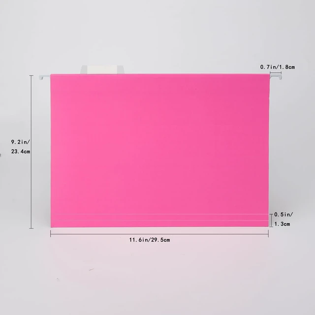 Alt view image 2 of 7 - 25 Pack Hanging File Folders Letter Size,Pink Reliable Hanging Folders for Filing Cabinet,Reinforced Rods for Smooth Gliding,Includes 1/5 Adjustable Tabs & Inserts,Ideal for Home & Office