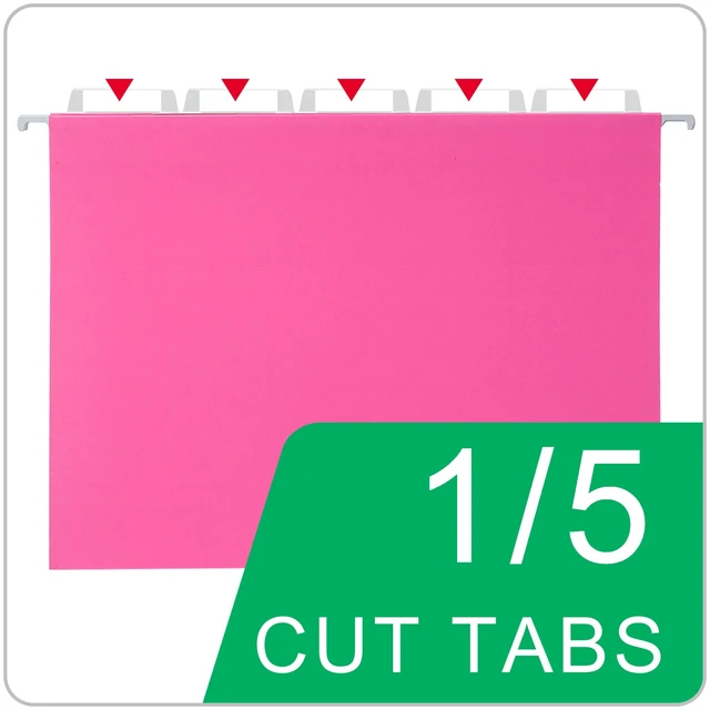 Alt view image 7 of 7 - 25 Pack Hanging File Folders Letter Size,Pink Reliable Hanging Folders for Filing Cabinet,Reinforced Rods for Smooth Gliding,Includes 1/5 Adjustable Tabs & Inserts,Ideal for Home & Office
