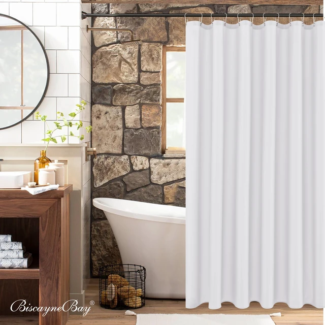Alt view image 2 of 7 - Shower Curtain Liner 72x72 Inch-White Standard Size Shower Liners
Hotel Quality Water Resistant Shower Liners for Bathroom-Machine Washable Cloth Polyester Bath Curtain-Rental Apartment Home