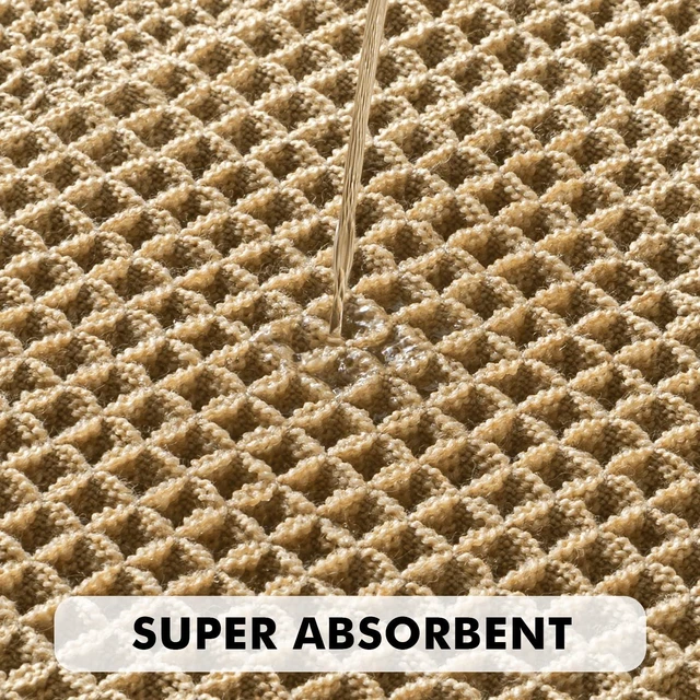 Alt view image 6 of 7 - Set of 2 Waffle Bathroom Rugs Brown Boho Bath Mat 17x24+18x30 in
Looped Design, Super Absorbent, Non Slip, Washable, Ultra Soft, Rubber Backed, Bathroom Mats for Floor Tub Shower
