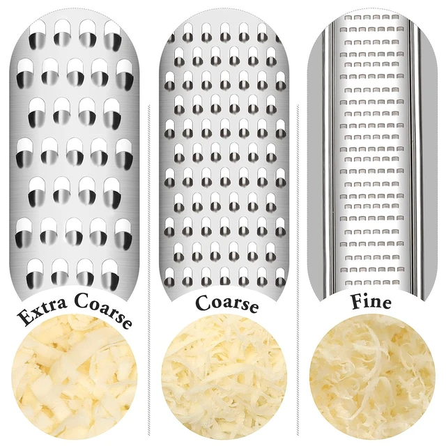 Alt view image 4 of 7 - Lemon Zester Grater Three-piece Suit - Heavy Duty Kitchen Tool for Parmesan Cheese, Ginger, Garlic, Nutmeg, Chocolate, Vegetables,Fruits,Stainless Steel Grater Dishwasher Safe Black