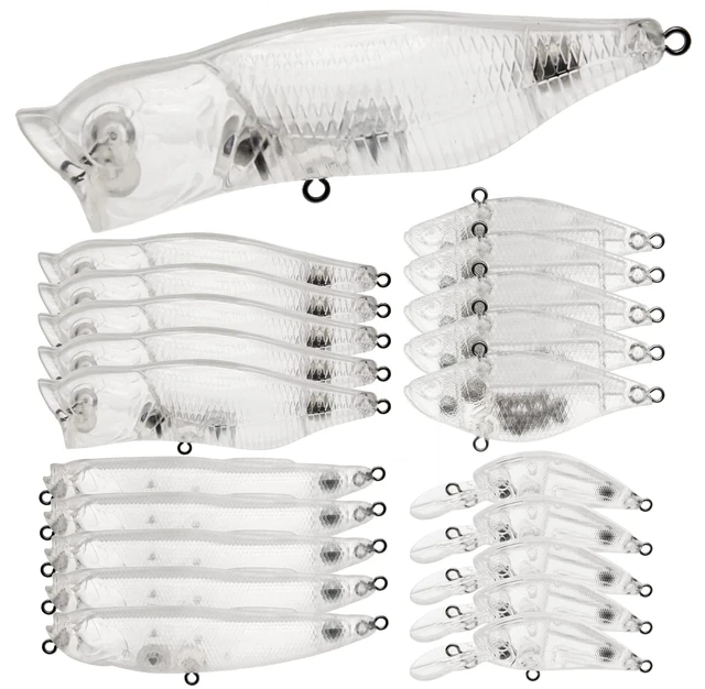 Main image of Blanks Lures Kit Unpainted Swimbait Crankbaits DIY Design
10/20pcs Unpainted Fishing Lures Kit,Hard Baits Swimbait Crankbaits for DIY Painting Bass Salmon Trout Saltwater Freshwater