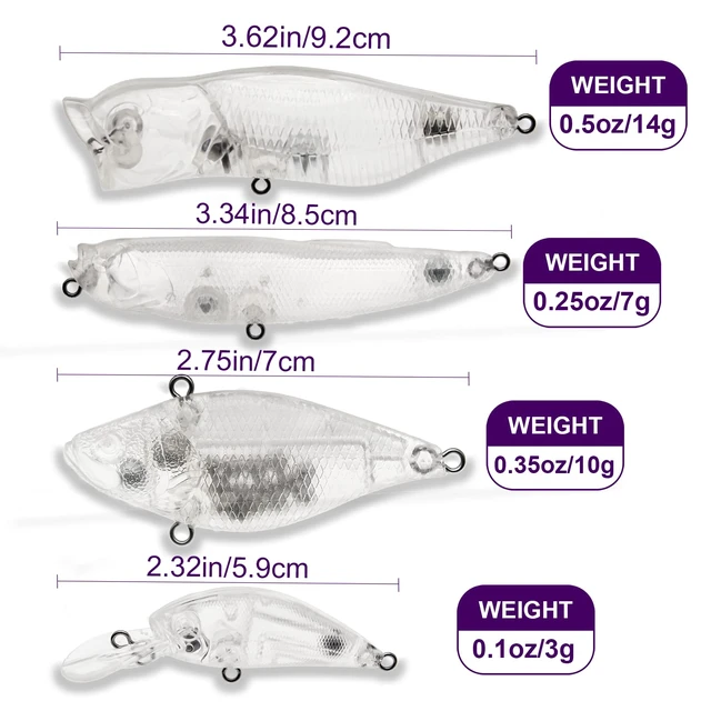 Alt view image 2 of 7 - Blanks Lures Kit Unpainted Swimbait Crankbaits DIY Design
10/20pcs Unpainted Fishing Lures Kit,Hard Baits Swimbait Crankbaits for DIY Painting Bass Salmon Trout Saltwater Freshwater