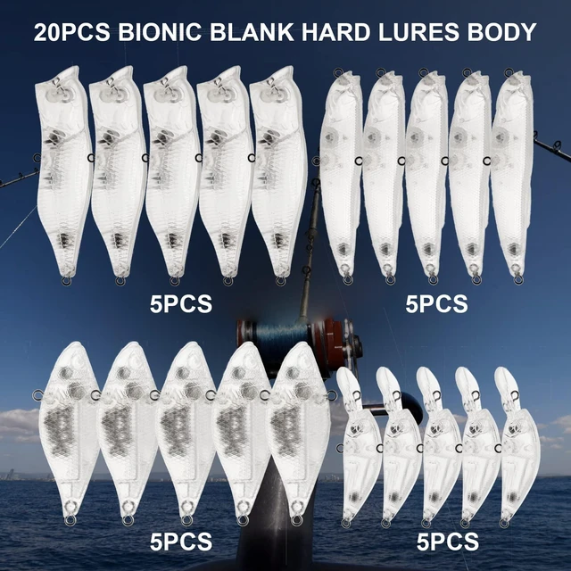 Alt view image 3 of 7 - Blanks Lures Kit Unpainted Swimbait Crankbaits DIY Design
10/20pcs Unpainted Fishing Lures Kit,Hard Baits Swimbait Crankbaits for DIY Painting Bass Salmon Trout Saltwater Freshwater