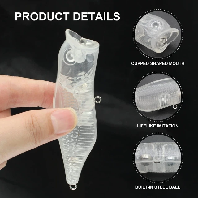 Alt view image 5 of 7 - Blanks Lures Kit Unpainted Swimbait Crankbaits DIY Design
10/20pcs Unpainted Fishing Lures Kit,Hard Baits Swimbait Crankbaits for DIY Painting Bass Salmon Trout Saltwater Freshwater