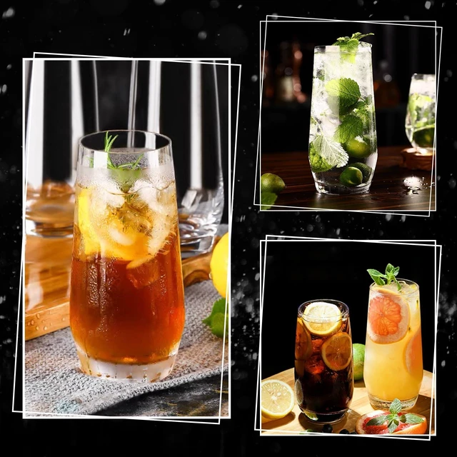 Alt view image 6 of 7 - Set of 4,Tall Drinking Glasses 18oz
Clear Cocktail Glass Cup, Water Glasses, Mojito Glassware, Juice, Beverage, Restaurant