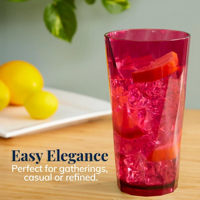 Alt view image 4 of 7 - US Acrylic Optix Plastic Reusable Drinking Glasses (Set of 8) 20oz Water Cups in Jewel Tone Colors | BPA-Free Tumblers, Made in USA | Top-Rack Dishwasher Safe