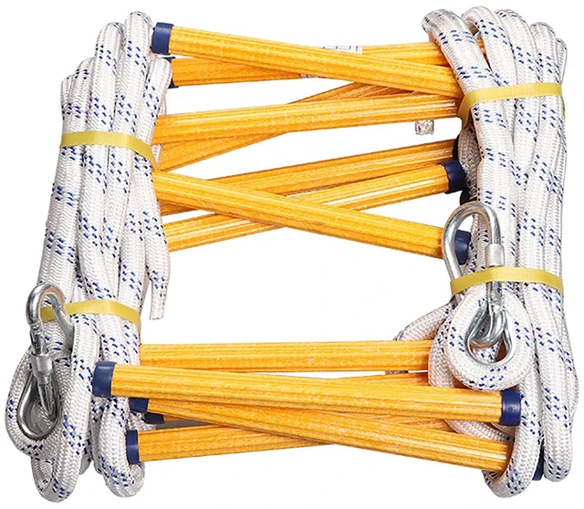 Main image of 16ft Emergency Fire Escape Rope Ladder 2 Story Flame Resistant Emergency Fire Safety Evacuation Ladder Fast to Deploy Sturdy and Strong Portable and Reusable.