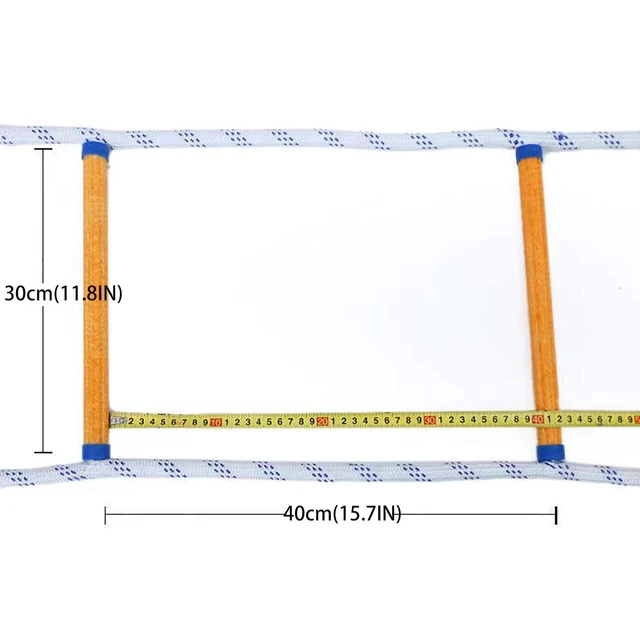 Alt view image 4 of 7 - 16ft Emergency Fire Escape Rope Ladder 2 Story Flame Resistant Emergency Fire Safety Evacuation Ladder Fast to Deploy Sturdy and Strong Portable and Reusable.