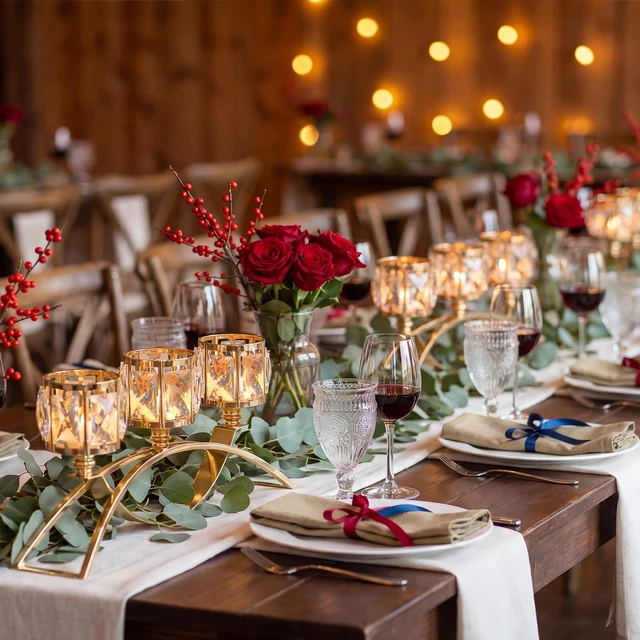 Alt view image 6 of 7 - 3 Arms Crystal Candle Holders, Arch Candlestick Table Candelabras Centerpieces for Wedding, Dinning Room, Cabinet Ornaments, Home Decoration, Gift (3-arm Arched, Gold)