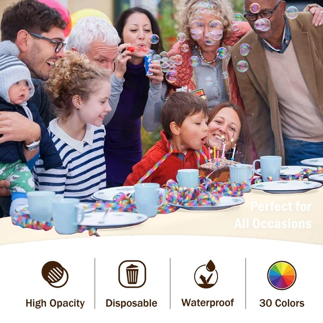 Alt view image 5 of 7 - Ivory Plastic Table Cloth Disposable 12 Pack, 54 x 108 Inch
Disposable, waterproof table cover for parties, birthdays, weddings, graduations, picnics and BBQs; fits 6-8 ft tables