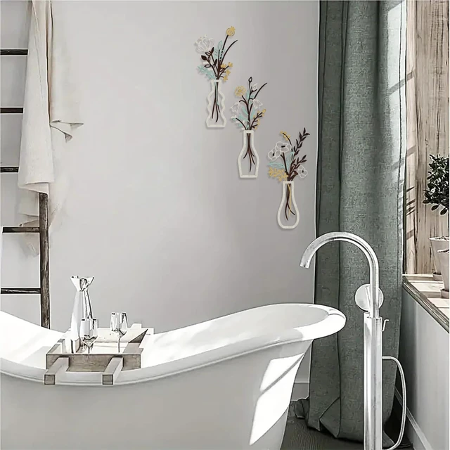 Alt view image 2 of 7 - 3 Pieces Metal Flowers Wall Art | Rustic Farmhouse Wall Decor, Beige
With Mounting Kit, Natural Themed, Indoor & Outdoor Minimalist, For Bathroom, Living Room, Kitchen | House-Warming Gifts
Brand: Aik
