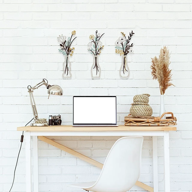 Alt view image 3 of 7 - 3 Pieces Metal Flowers Wall Art | Rustic Farmhouse Wall Decor, Beige
With Mounting Kit, Natural Themed, Indoor & Outdoor Minimalist, For Bathroom, Living Room, Kitchen | House-Warming Gifts
Brand: Aik