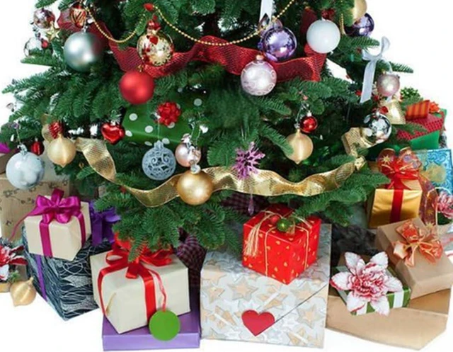 Alt view image 5 of 6 - Christmas Tree Small Christmas Tree with LED Lights Ornaments Tabletop Artificial Christmas Decorations Indoor Christmas Decor 24"/60cm