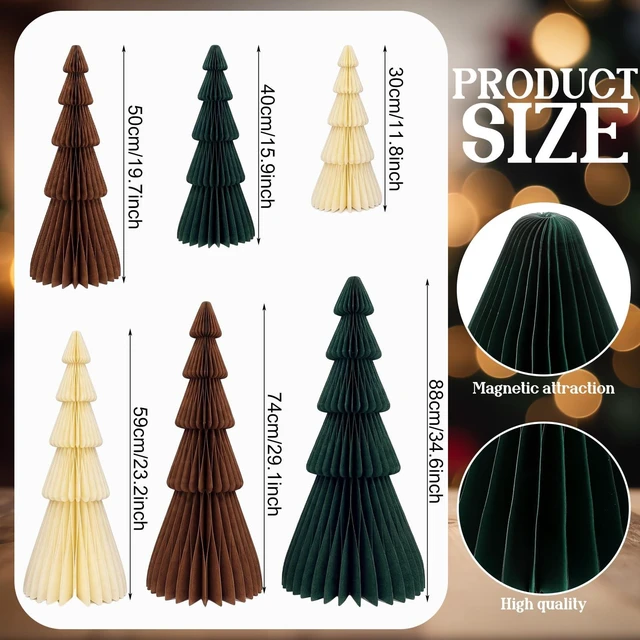 Alt view image 2 of 7 - 6 Pcs Large Honeycomb Paper Christmas Trees, 3/2.5/2ft,Classic
6 Sizes Foldable 3D Honeycomb Decoration Set, with Magnet, for Mantel, Office, Home Xmas Winter Holiday Party Decor
