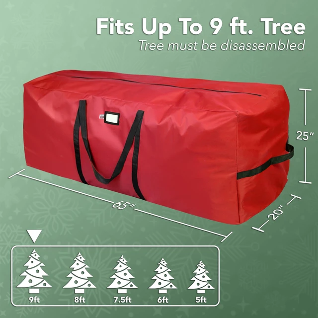 Alt view image 3 of 7 - Cheer Christmas Tree Storage Bag Waterproof 9ft Red
Heavy Duty Fabric, Waterproof Design, Durable Handles, Zipper Closure, Fits Up to 9ft Artificial Christmas Tree
