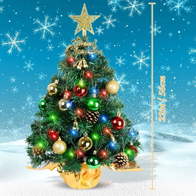 Alt view image 3 of 7 - mall Christmas Tree with Lights,22 in Mini Tabletop Tree Desk Decor
Little Christmas Tree With 30 Led Multicolor String Lights,with Pine Cones Ornaments,For Holiday Indoor DIY Xmas Decorations