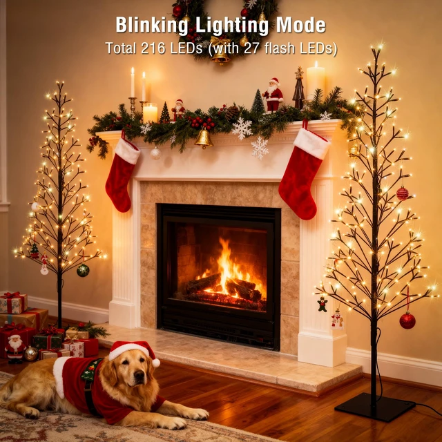 Alt view image 2 of 7 - Chritsmas Tree Lights -5Ft Artificial Christmas Tree,Warm White
216 Leds 5Ft Christmas Tree with Timer, Includes 27 Leds Twinkle Lights for Holiday, Wedding, Party, Christmas Decorations