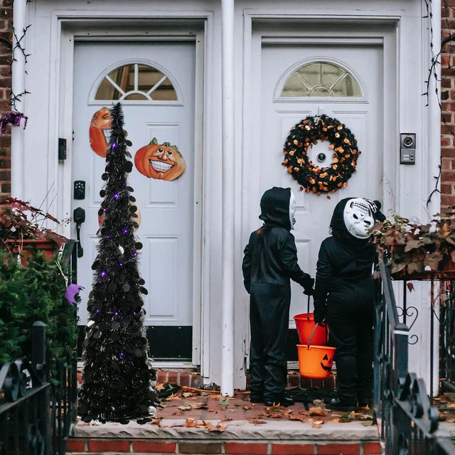 Alt view image 6 of 7 - 5FT Halloween Tree Pop Up Pencil Tree with 100 Lights Black