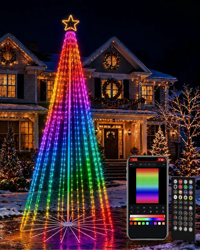Main image of 12FT Outdoor Christmas Tree with Lights, DIY Light Show LED Christmas Tree
Fully DIY, One-Tap Preset Scenes, Music Sync, Smart Timer, App and Remote Control for Yard Holiday Xmas Decor