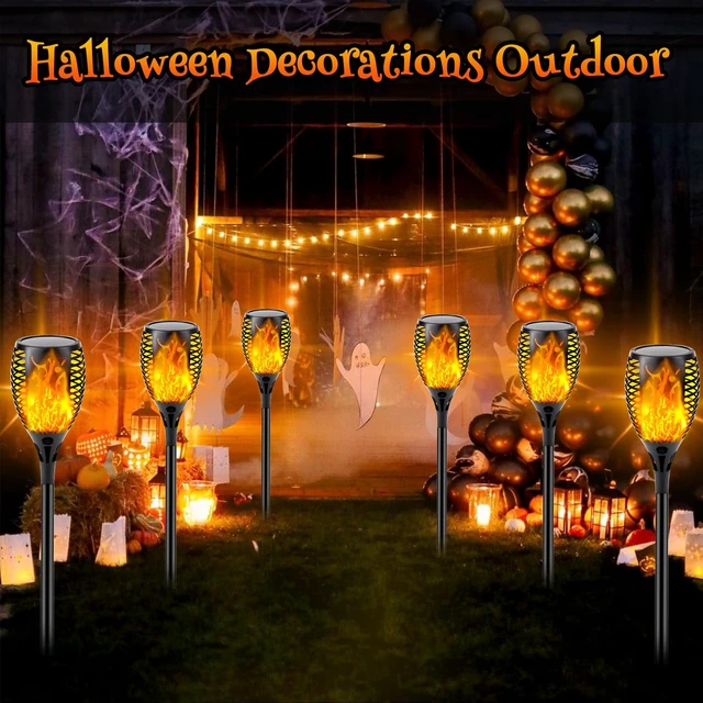 Alt view image 5 of 6 - Solar Torch Lights with Flickering Flame Larger Size Halloween Decorations
6 Pack Upgraded Halloween Solar Lights Outdoor, Waterproof Solar Flame Lights for Garden Patio Pathway Yard Halloween Decor