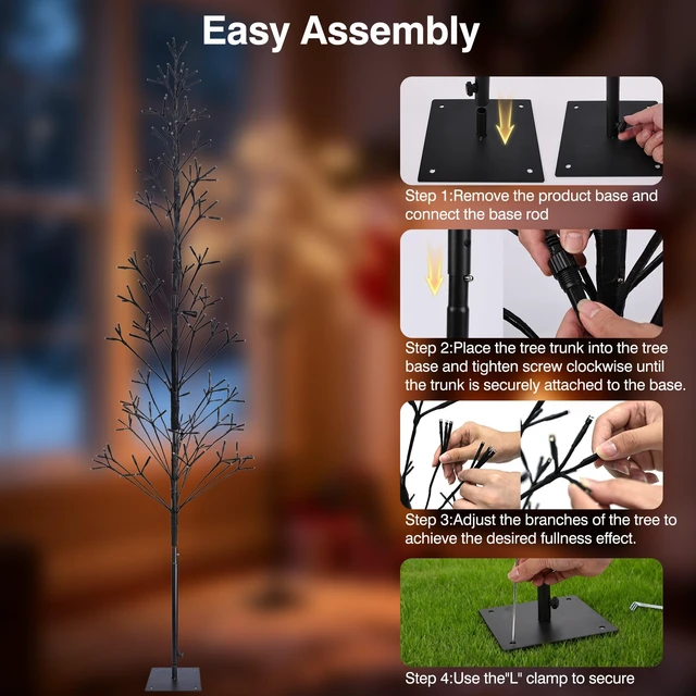 Alt view image 5 of 7 - Chritsmas Tree Lights -5Ft Artificial Christmas Tree,Warm White
216 Leds 5Ft Christmas Tree with Timer, Includes 27 Leds Twinkle Lights for Holiday, Wedding, Party, Christmas Decorations