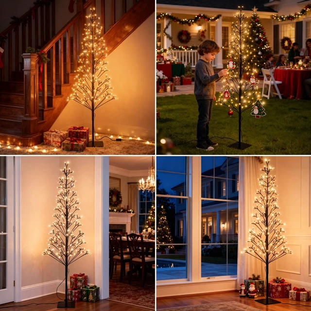 Alt view image 6 of 7 - Chritsmas Tree Lights -5Ft Artificial Christmas Tree,Warm White
216 Leds 5Ft Christmas Tree with Timer, Includes 27 Leds Twinkle Lights for Holiday, Wedding, Party, Christmas Decorations