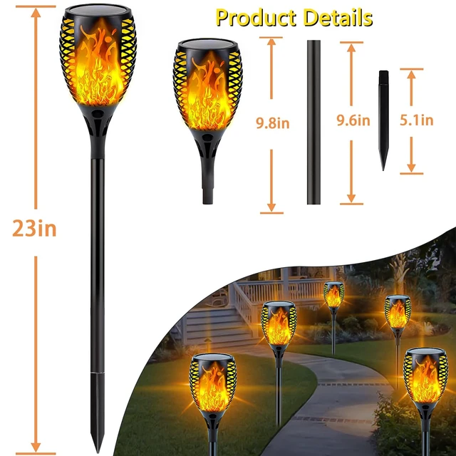 Alt view image 6 of 6 - Solar Torch Lights with Flickering Flame Larger Size Halloween Decorations
6 Pack Upgraded Halloween Solar Lights Outdoor, Waterproof Solar Flame Lights for Garden Patio Pathway Yard Halloween Decor