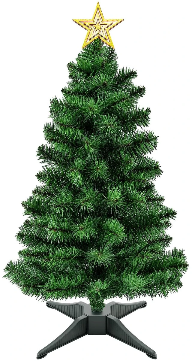 Main image of 4FT Premium Hinged Artificial Holiday Small Mini Christmas Tree for Tabletop,Home, Office, Indoor and Outdoor Holiday Decoration,Easy Assembly Metal Hinges & Foldable Base