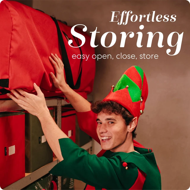 Alt view image 5 of 7 - Handy Laundry Christmas Tree Storage Bag with Wheels - 600D Oxford, 9 Ft
Waterproof, Dual Zippers, Reinforced Handles, Xmas Holiday Storage Box, Large Rolling Bin for Artificial Trees, Red