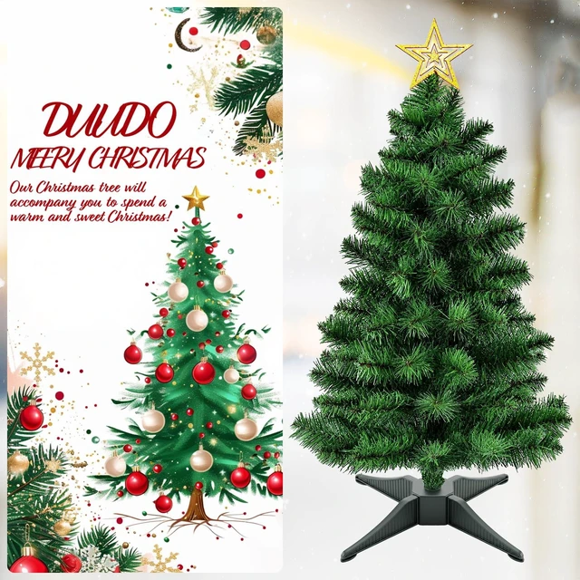 Alt view image 4 of 7 - 4FT Premium Hinged Artificial Holiday Small Mini Christmas Tree for Tabletop,Home, Office, Indoor and Outdoor Holiday Decoration,Easy Assembly Metal Hinges & Foldable Base