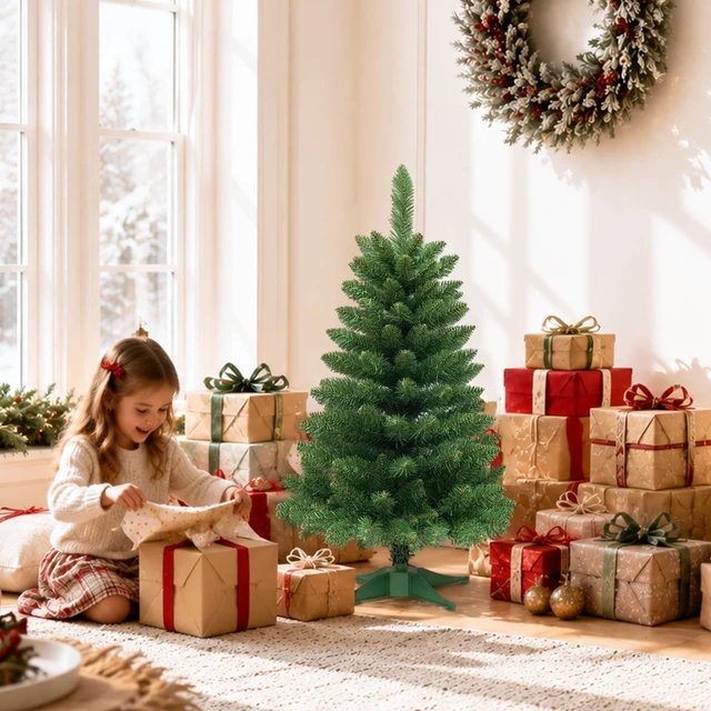 Alt view image 6 of 7 - 3FT Artificial Small Christmas Tree Mini Tabletop Decor Green
Desk Xmas Tree with Stable Base for Home Entryway Apartment Office Indoor Outdoor Holiday Decoration