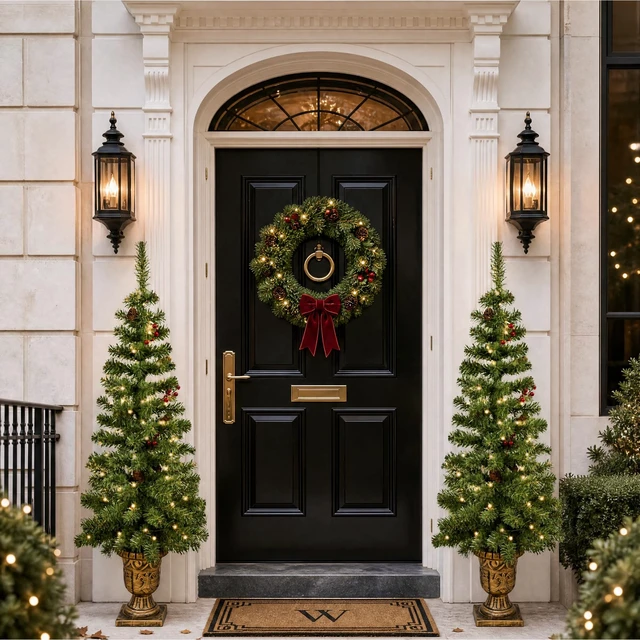 Alt view image 5 of 7 - 4FT Pre-Lit Artificial Potted Christmas Tree with 50 Lights
Green tree Battery operated small fake tree with 140 tips, Xmas pine cones tree Adorned with red berry decor