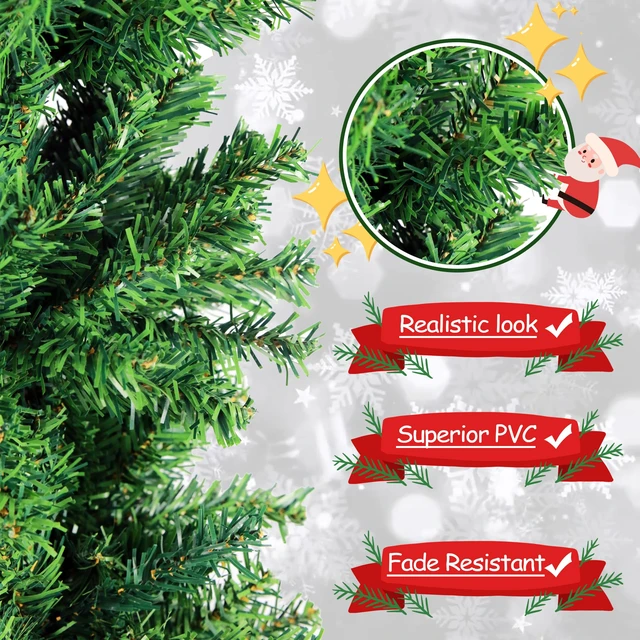 Alt view image 3 of 6 - 4FT Green Artificial Christmas Tree, Premium Hinged Pine Tree
Christmas Tree Pine Tree with Solid Foldable Metal Legs, Pencil Shape Christmas Tree Perfect for Xmas Holiday Decoration