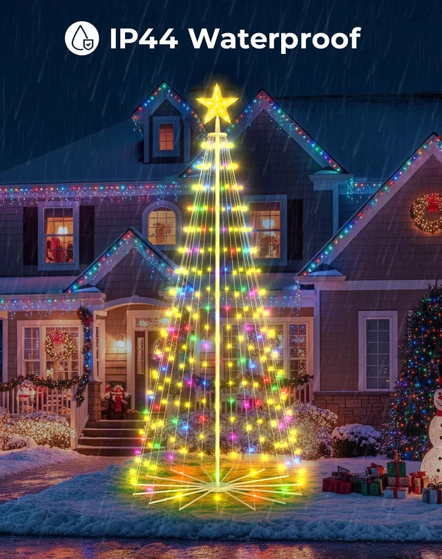 Alt view image 6 of 6 - Controls 9FT Smart LED Outdoor Christmas Tree, RGB Cone Tree Lights
App & Remote Control, DIY Text & Patterns, 16 Million Colors, Music Sync & Timer for Outdoor Christmas Yard Decorations