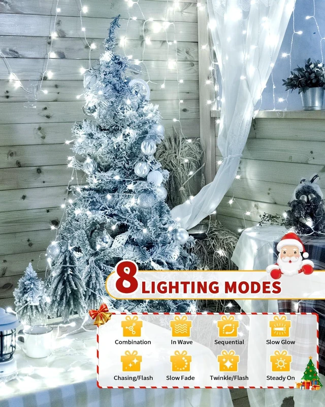 Alt view image 3 of 6 - String Lights,403FT 1200 LED Cold White Fairy Light Bedroom Decor
Remote Control, 8 Modes, Timer, Dimmable, Plug in, Home Room Garden Yard Holiday Party Wedding Xmas Tree Outdoor Decorations